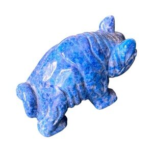 Carved Lapis Lazuli Rhinoceros Figurine